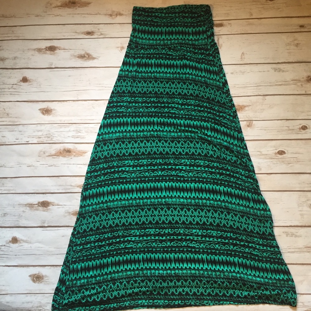 Fold over waist maxi skirt